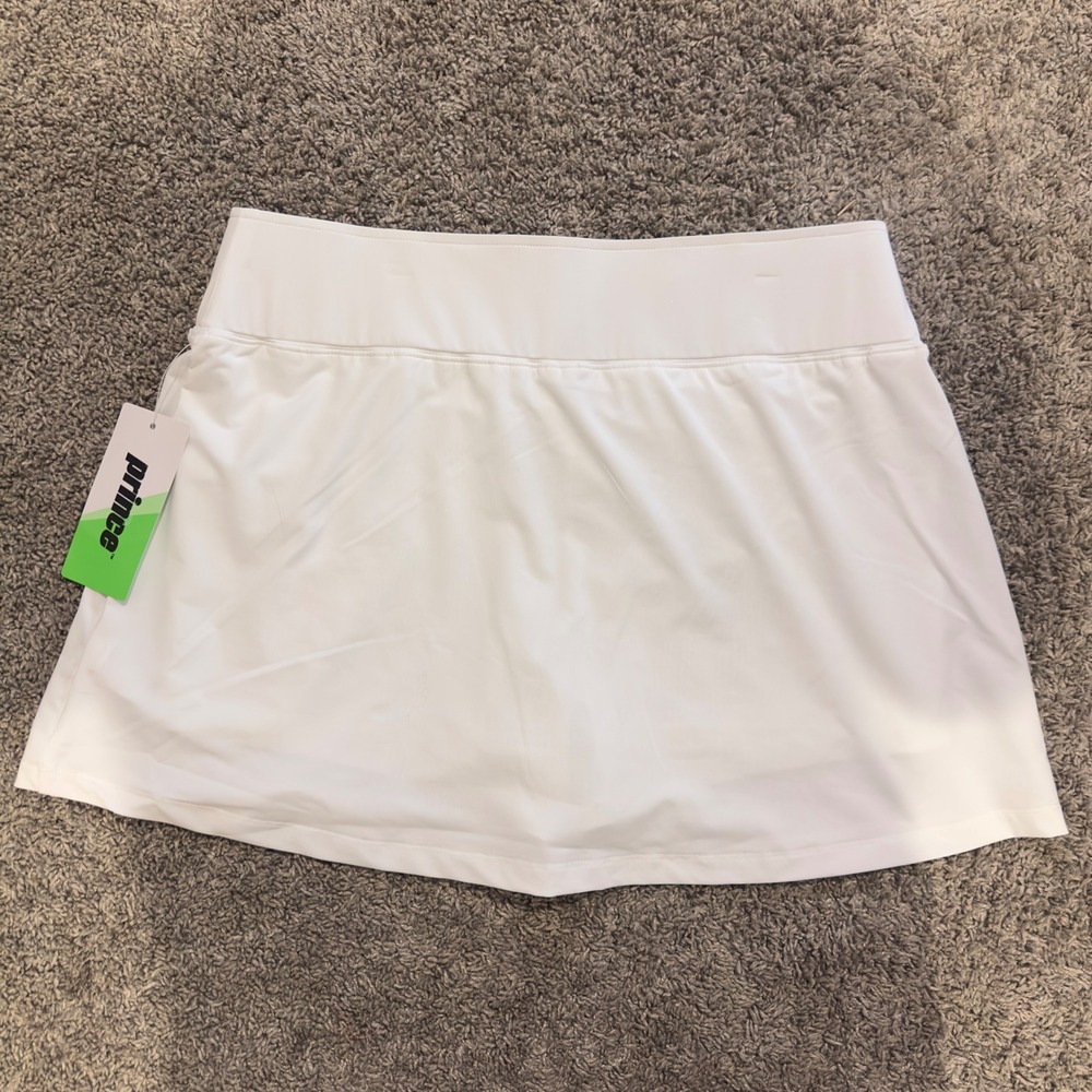 Prince Womens White Tennis Match Knit Skort Large WPT17200 New With Tags - Picture 4 of 4